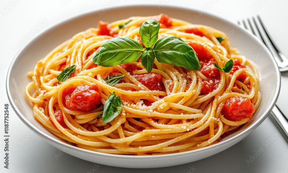 Delicious Plate of Spaghetti with Fresh Basil and Cherry Tomatoes Perfect for Italian Cuisine Lovers and Food Photography Enthusiasts Delicious Plate of Spaghetti with Fresh Basil and Cherry Tomatoes Perfect for Italian Cuisine Lovers and Food Photography Enthusiasts