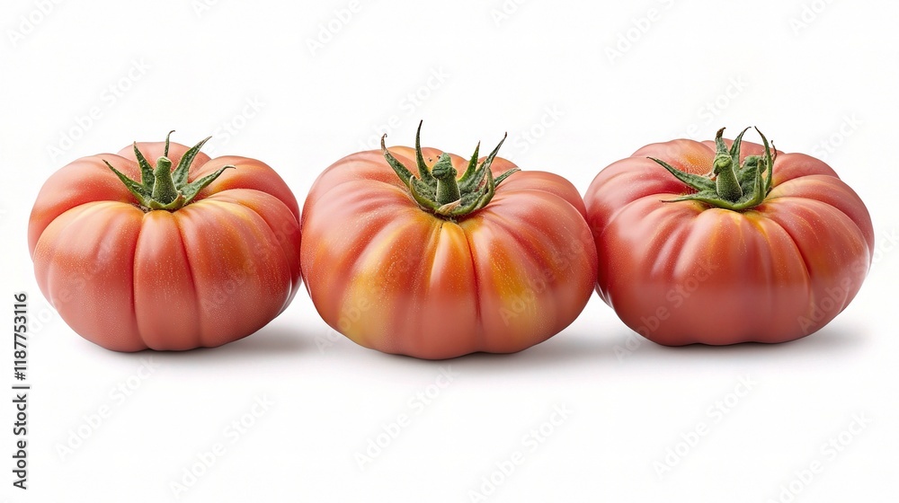 Fresh Whole Ripe Tomatoes Isolated on Clean White Background Fresh Whole Ripe Tomatoes Isolated on Clean White Background