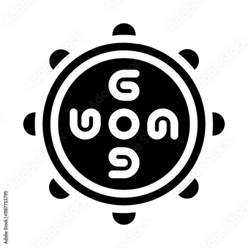 Inca Sun Symbol Solid Icon