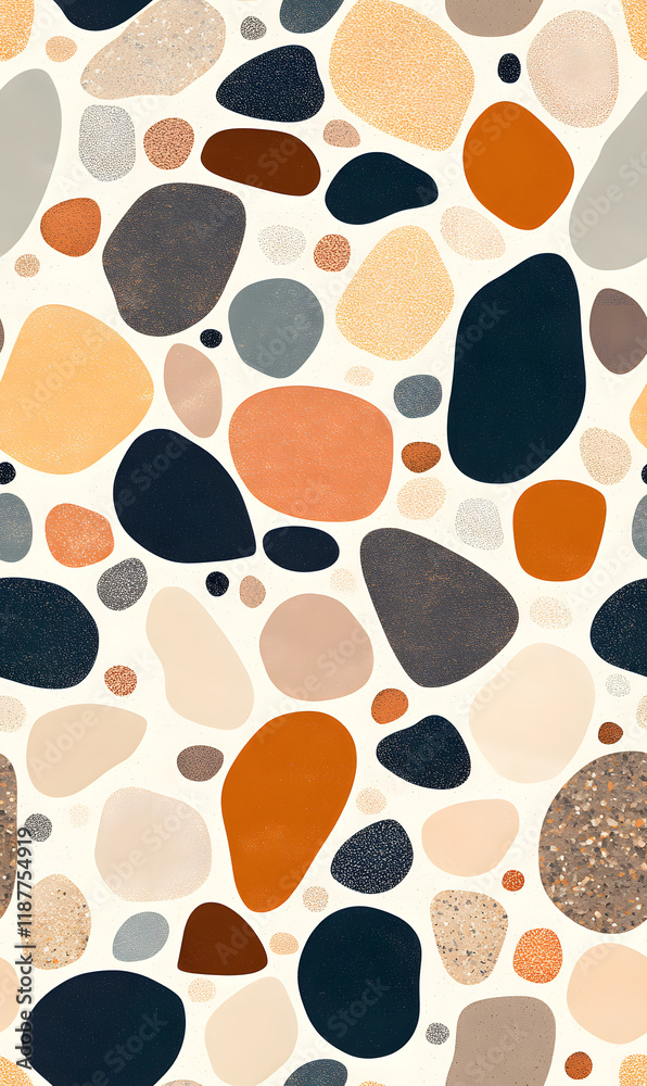 Fototapeta premium Seamless Tile Patterns Featuring Intricate Geometric and Floral Motifs, Hand-Drawn Doodles, and Traditional Ethnic Designs in Muted and Vibrant Color Palettes