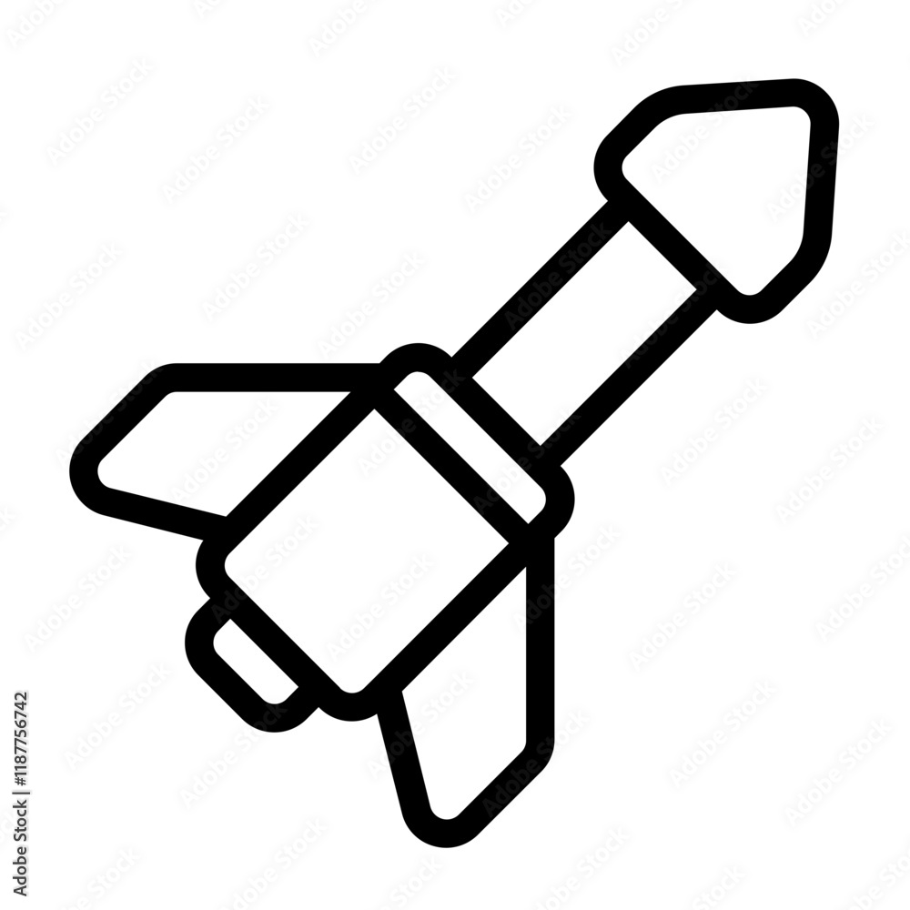 Missile Line Icon Missile Line Icon