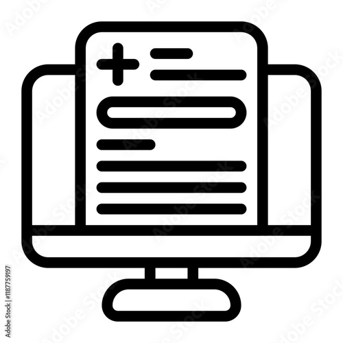 Patient Report Online Line Icon