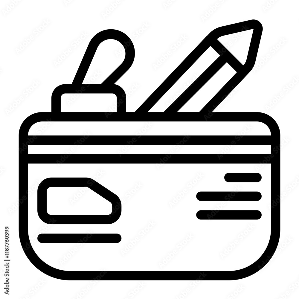 Pencil Case Line Icon Pencil Case Line Icon