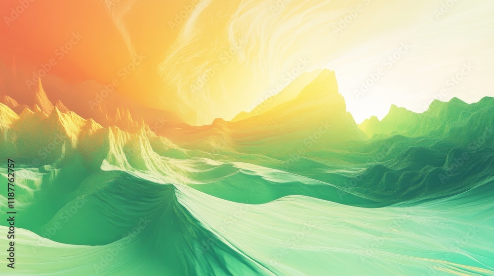 Obraz premium 43.3D Render Abstract Background in Nature Landscape