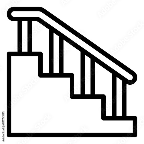 Stair obstacle outline icon representing skateboarding challenges and tricks
