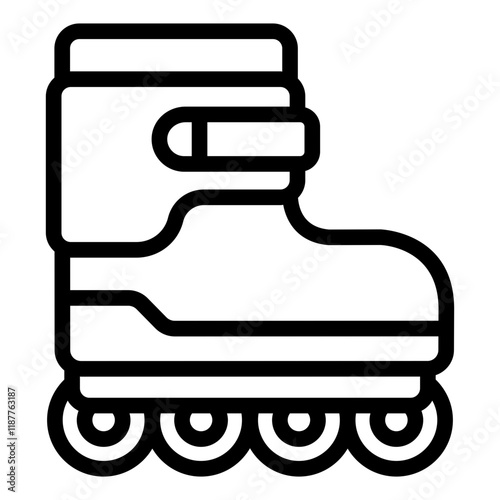 Roller skate or inline skate outline icon representing skating equipment