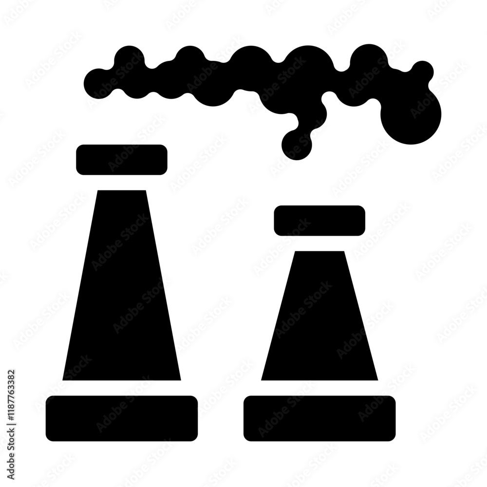 Smoke Stack Emissions Solid Icon Smoke Stack Emissions Solid Icon