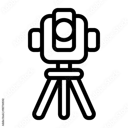 Surveyor Tripod Line Icon