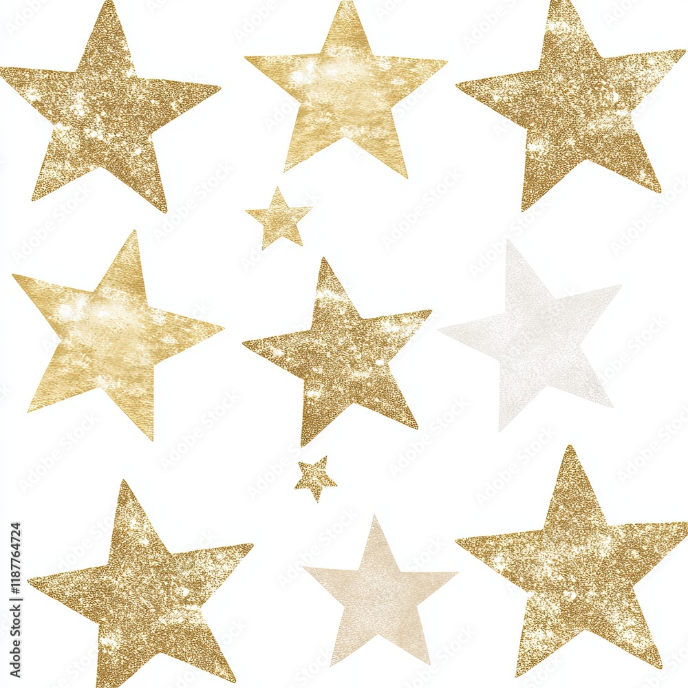 Gold Glitter Stars Pattern Gold Glitter Stars Pattern