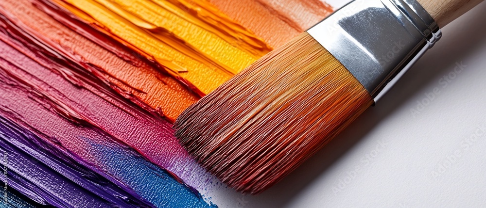 Fototapeta premium Paintbrush strokes rainbow colors art studio