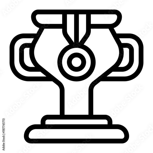 Trophy Icon for Reward Line Icon