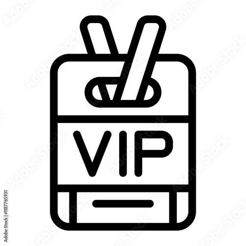 VIP Lanyard Line Icon