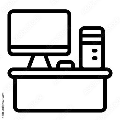 Workstation Line Icon