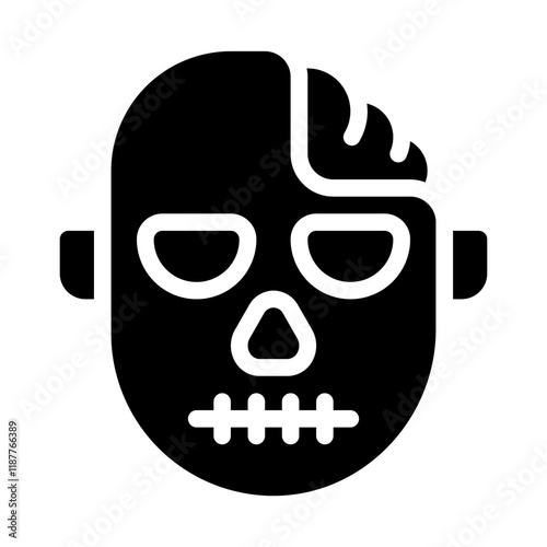 Zombie Head Solid Icon