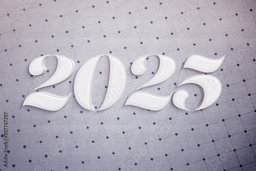 3d White minimal illustration of a 2025 design