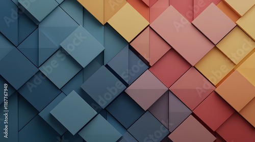 Colorful Abstract Design Featuring Gradient Blocks in Various Shapes and Directions for Creative Projects