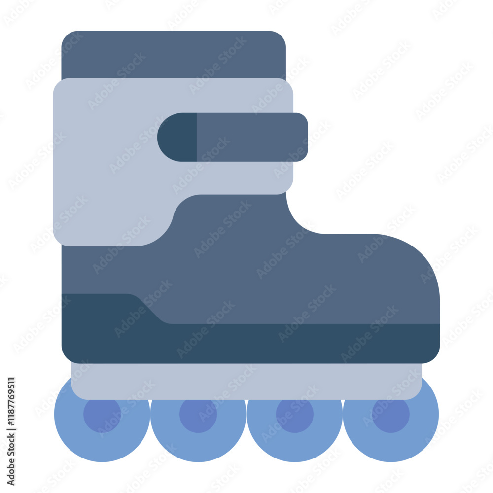 Roller skate or inline skate flat icon representing skating equipment Roller skate or inline skate flat icon representing skating equipment