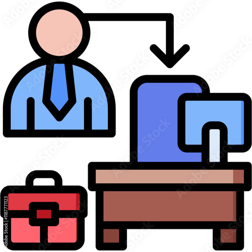 Job Position lineal color icon