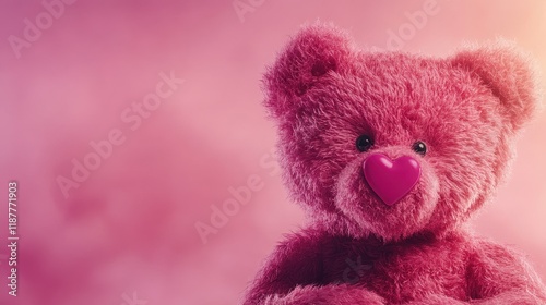 Adorable Pink Teddy Bear with Heart