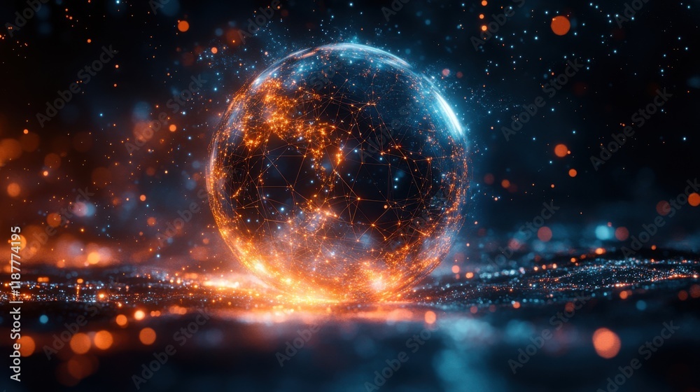 Global Network Sphere Futuristic Technology Image. Global Network Sphere Futuristic Technology Image.