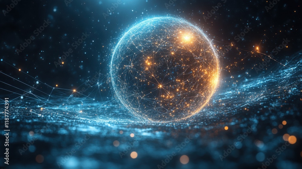 Obraz premium Global network connection abstract image.