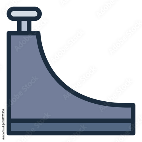 Skate ramp filled line icon representing skateboarding tricks and obstacles