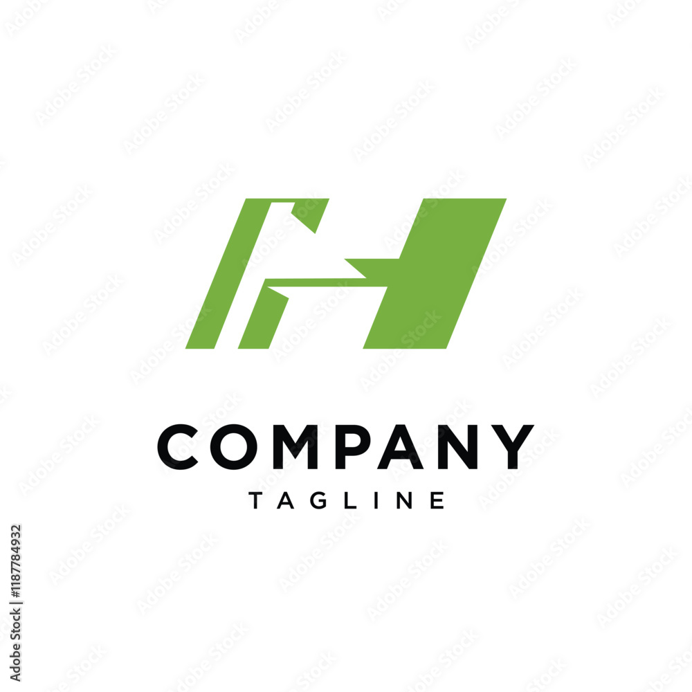 Obraz premium Letter H Golf flag Logo Icon Vector