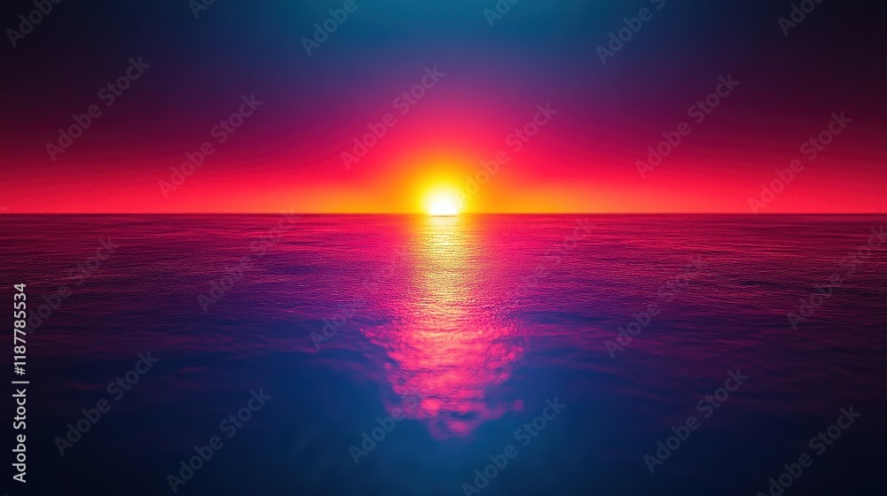 Fototapeta premium [Light play lighting temperature] Serene Sunset Reflections on Calm Waters.