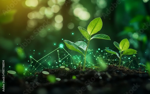 Growing plants with network connection.
