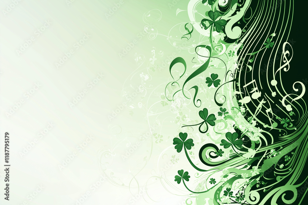 abstract floral background with space, st patrick day background abstract floral background with space, st patrick day background