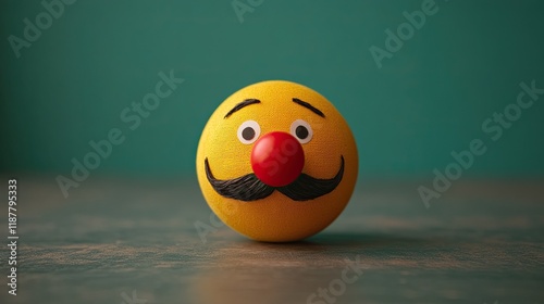 Clown nose with a mustache.  photo