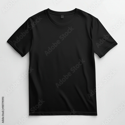 black t shirt mock up isolated on solid white background