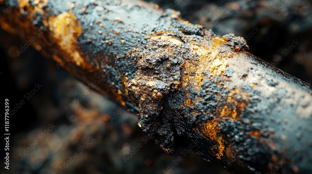 Close-up of Corroded Metal Pipe: A Study in Rust and Texture Close-up of Corroded Metal Pipe: A Study in Rust and Texture
