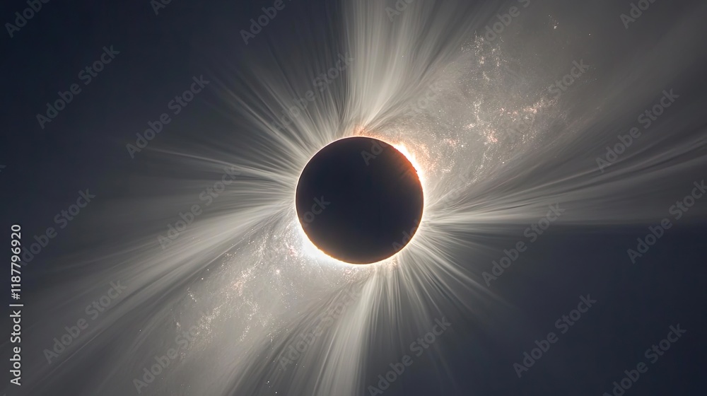 Obraz premium A dramatic solar eclipse with a glowing corona against a dark sky.