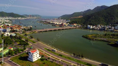 The city reservoir.

Aerial photography by drone. The southern part of Nha Trang city in Vietnam. 