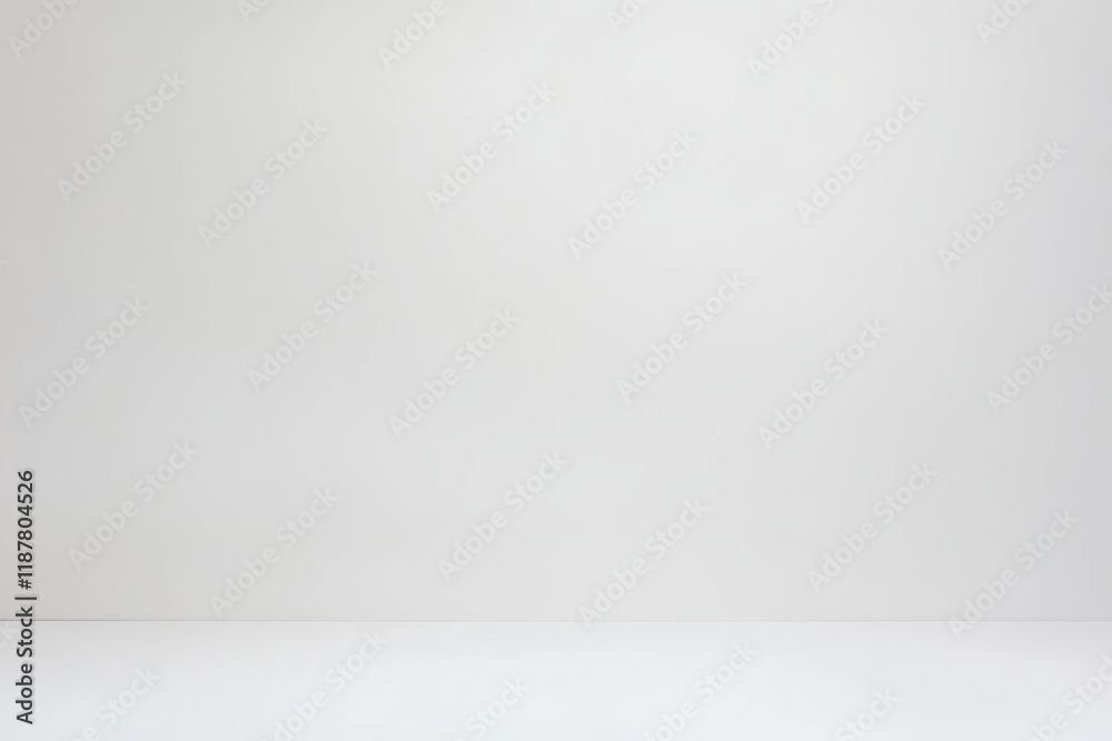 Minimalist white studio backdrop; clean room, empty space, product display Minimalist white studio backdrop; clean room, empty space, product display