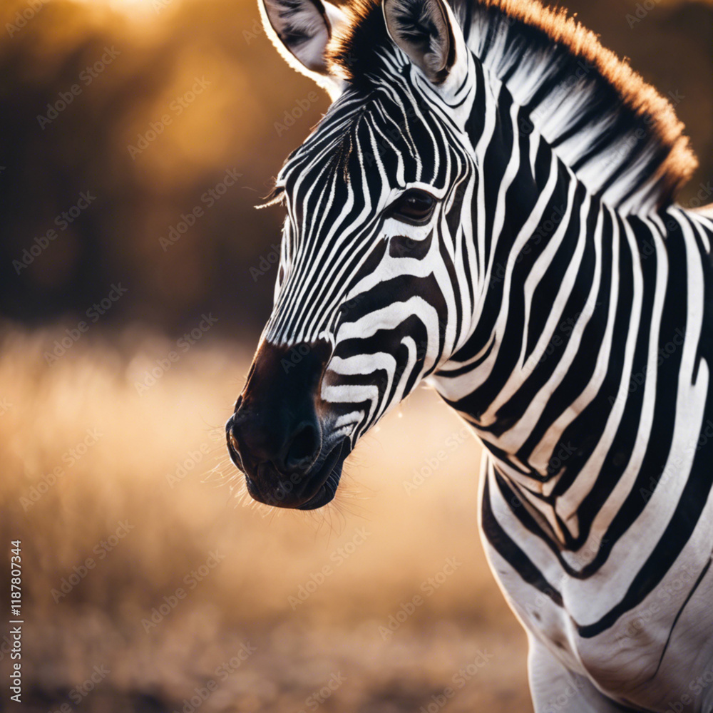 Naklejka premium Zebra Closeup View