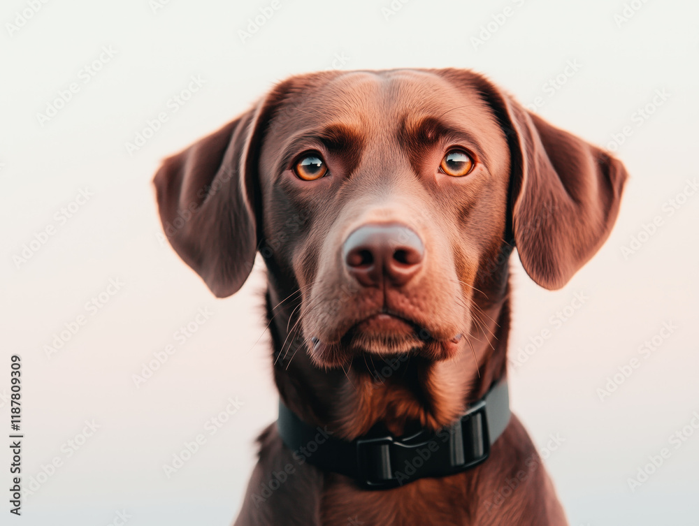 A brown dog with a black collar gazes directly at the camera, showcased on a transparent background in PNG format. Perfect for your design projects! A brown dog with a black collar gazes directly at the camera, showcased on a transparent background in PNG format. Perfect for your design projects!