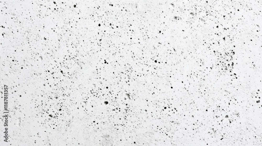 Naklejka premium minimal white cement texture, delicate speckled pattern, industrial surface detail, clean architectural background, scattered tiny dots, soft monochromatic design, panoramic wall texture