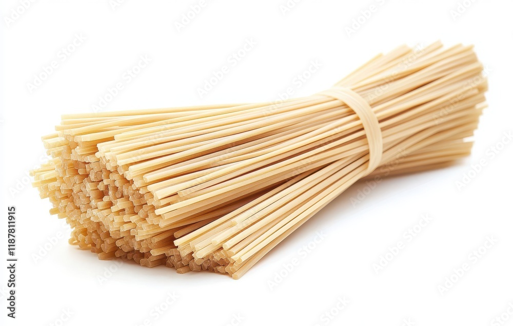 Bundle of Raw Uncooked Pasta Sticks Tied with Twine on White Background Perfect for Culinary Arts and Cooking Illustrations or Recipe Design Projects Bundle of Raw Uncooked Pasta Sticks Tied with Twine on White Background Perfect for Culinary Arts and Cooking Illustrations or Recipe Design Projects