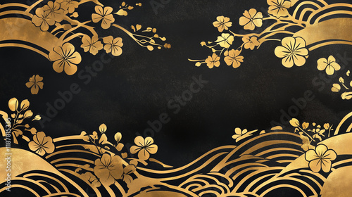 Japanese Flower Illustration Background