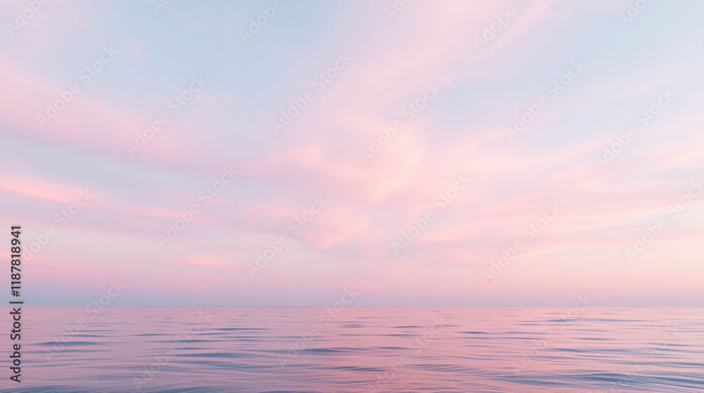 Fototapeta premium Dreamy Pastel Sky Over Ocean