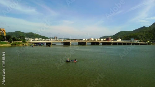 The city reservoir.

Aerial photography by drone. The southern part of Nha Trang city in Vietnam. 