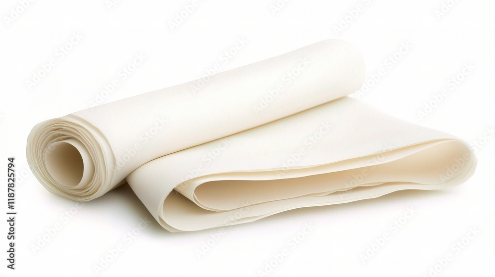 Fototapeta premium Two A4 Sheets of Paper Folded and Isolated on White Background