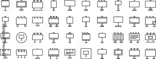 Street Banner Modern Outline Style Icons for Design, Cards, Apps, Social Networks