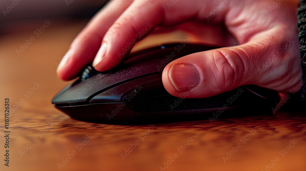 hand on mouse hand on mouse