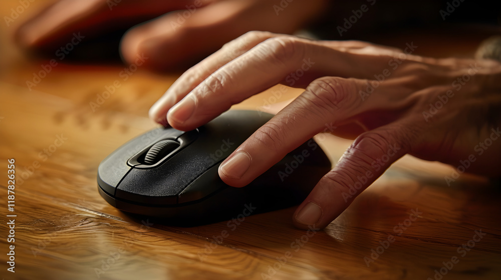 computer mouse in hand computer mouse in hand