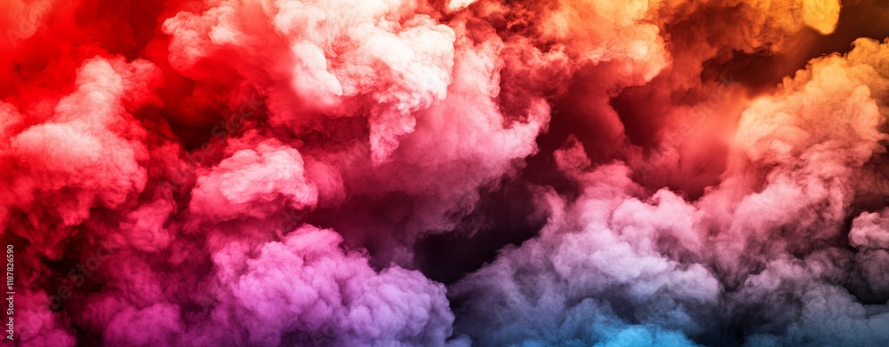 Fototapeta premium Dramatic Red Smoke in Dark Atmosphere