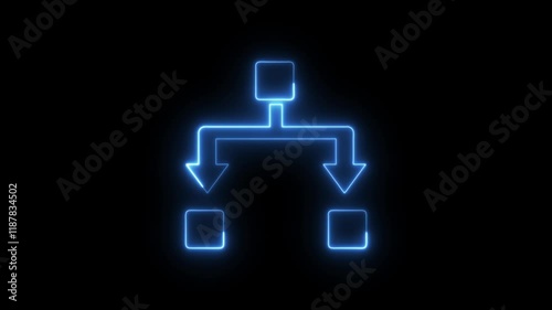 Conection on digital technology blue neon animation style