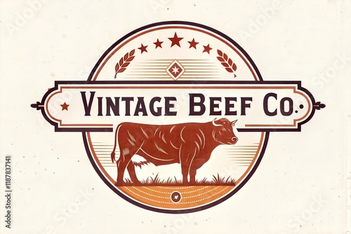  Beef logo design inspiration vectorVintage Cattle  photo